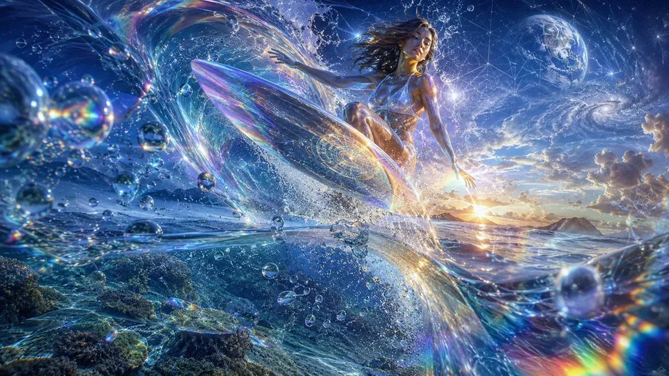 Cosmic surfer artwork